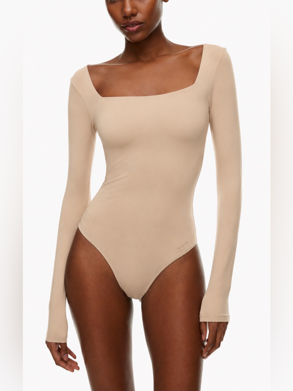 Babaton Contour Square Neck Bodysuit | Warm Sand | Nwt | Small